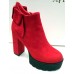 Ботильоны стильные красные на толстом каблуке 0220КФМ