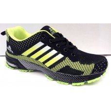 Кроссовки весна-лето черные с желтым 0002БАМ