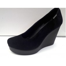 Туфли женские на танкетке кожа, замша 0244УКМ