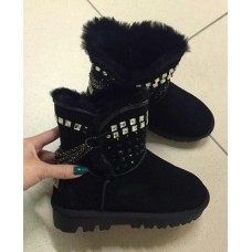 НЕТ В НАЛИЧИИ Угги женские натуральная замша с цепью 0410КФМ