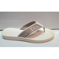 Шлепанцы белые Dior текстиль  0331КФМ