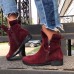 Ботинки женские на низком каблуке кожа/замша осень/зима разные цвета 0030АВК
