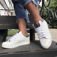 Женские слипоны-кеды из натуральной кожи и замши разные цвета 0035АВК