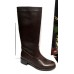 Сапоги-трубы женские демисезонные/зимние кожа натуральная коричневые/черные 0093СОФ