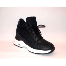 Ботинки-кроссовки женские осень-весна черные 0475КФМ