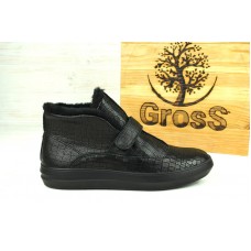 НЕТ В НАЛИЧИИ Ботинки мужские зимние кожа черные 0462УКМ