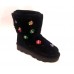 Угги женские с камнями замшевые/плюш черные 0479КФМ