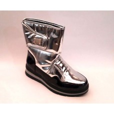 Ботинки-дутики женские зимние серебряные 0221КФМ