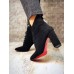 Женские ботинки осенние на каблуке замша/кожа цвета разные 0050УКМ