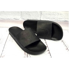Мужские  шлепанцы натуральная кожа черные 0004КУД