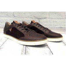 Мужские туфли кожа+замша коричневые 0531УКМ