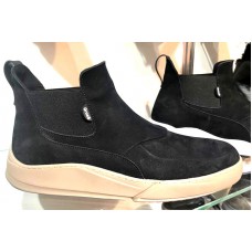 Ботинки мужские демисезонные замшевые на резинке черные 0016-1ГРМ