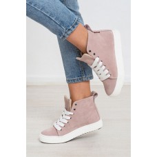 Ботинки-кеды женские осенние/зимние кожа/замш цвета разные 0001БНМ