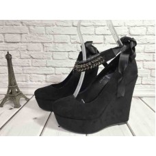 НЕТ В НАЛИЧИИ Туфли женские на танкетке черные 0534КФМ