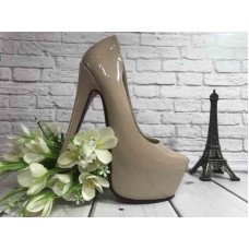 Туфли женские на каблуке бежевые 0537КФМ