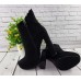 Женские ботинки на каблуке весна черные 38 размер 0544КФМ