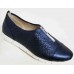 Туфли женские кожаные большие размеры серый синий 0029МД