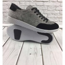 Туфли мужские замша лён серые 0053ГРМ