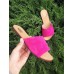 Модные женские шлепки летние кожа/замша 0015БНМ
