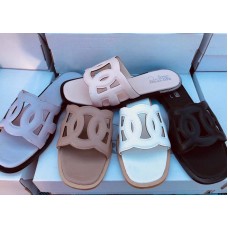 Модные женские шлепки  кожа цвета разные 0114КОМ