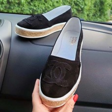 Слипоны женские летние замша черные 0025БНМ