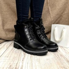 Женские ботинки на шнурках деми/зима кожаные 0127АВК