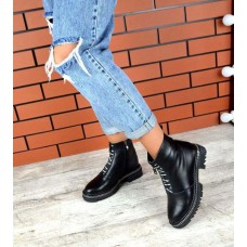 Зимние женские ботинки на меху кожа/замша 2038ТОПС