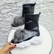 Женские ботинки кожа+мех деми/зима 0036БНМ