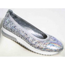 Слипоны кожаные женские серебристые 37-44 размеры 0103МД