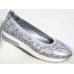 Слипоны кожаные женские серебристые 37-44 размеры 0103МД