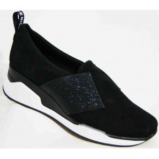 Женские слипоны замшевые черные 37-42 размеры 0102МД