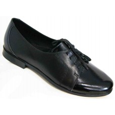 Женские туфли на шнурках кожа черный  36-45 размеры 0123МД