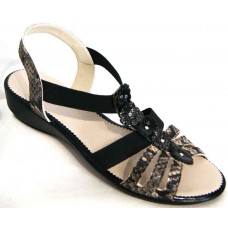 Босоножки на низком ходу женские цвет синий беж р-ры 36-44 0142МД