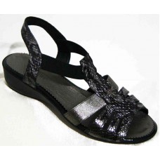Босоножки на низком ходу женские черный серебро р-ры 36-42 0137МД