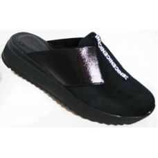 Шлепки закрытые женские кожа черные (36-42 размеры) 0145МД