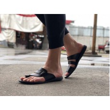 Шлепки через палец мужские кожа 0608УКМ