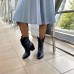 Женские ботинки на каблуке итальянская кожа/замша 0070БНМ