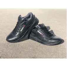 Кроссовки мужские черные натуральные кожаные 0001РИБ