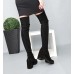 Ботфорты-чулки женские на каблуке замшевые 3757ТОПС