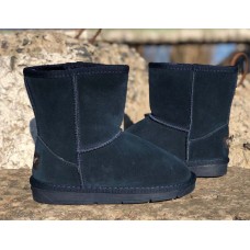 Угги модные детские замшевые темно-синие (31-36 размеры) 0094КФМ