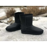 Угги женские зимние кожаные черные 0037УГМ