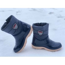 Сапоги резиновые утепленные женские синие 0004РСМ