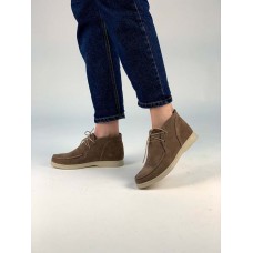 Женские ботинки ботильоны без каблука кожа/замш 0163АВК