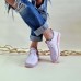 Туфли женские без каблука на шнурках+фурнитура цветок BM0087
