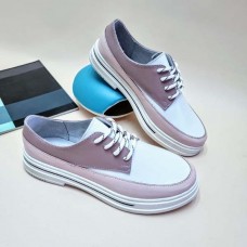 Модные женские туфли кожаные без каблука BM0089