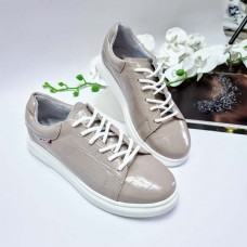 Кеды женские кожаные с лаковым напылением 0091БНМ