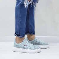 Женские кеды натуральная кожа со сквозной перфорацией 0094БНМ