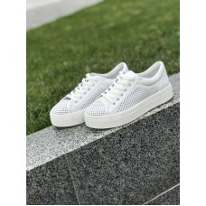 Кеды кожаные женские со сквозной перфорацией 0018ГЛЕ