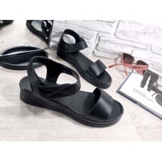 Женские босоножки без каблука кожа на липучке 01АСТР