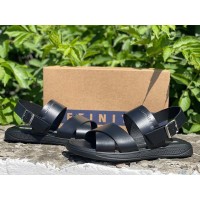 Сандалии мужские кожаные черные 0020АФМ